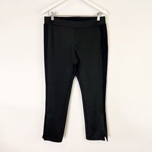 Pam and Gela Black Neoprene Pants with Knit Side Panel